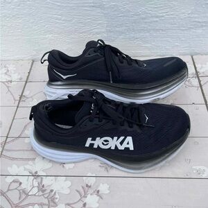 Hoka Men's Black and White Athletic Shoes
